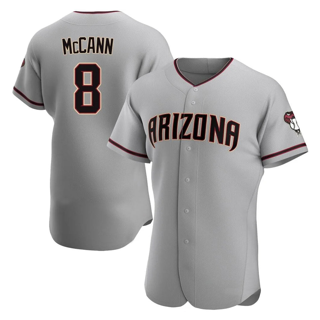 Arizona Diamondbacks #8 James McCann Player Gray CONTON Road Limited Elite Home Game Stitched Jerseys