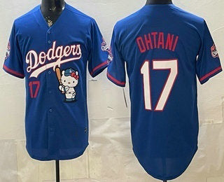 Los Angeles Dodgers #17 Shohei Ohtani Blue CONTON Hello Kitty 2025 World Series Champions Limited Jersey