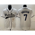 Chicago White Sox #7 Tim Anderson Number White CONTON Cool Base Stitched Jersey