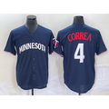 Minnesota Twins #4 Carlos Correa 2023 Navy Blue CONTON Cool Base Stitched Jersey