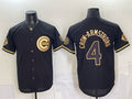 Chicago Cubs #4 Pete Crow-Armstrong Black Gold CONTON 150th Anniversary Patch Stitched Jersey