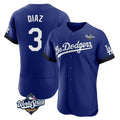 Los Angeles Dodgers #3 Edwin D¨ªaz Player Royal CONTON World Series City Connect Elite Home Stitched Jerseys