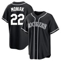 Colorado Rockies #22 Mickey Moniak Player Black CONTON Fashion Out Home Game Stitched Jerseys