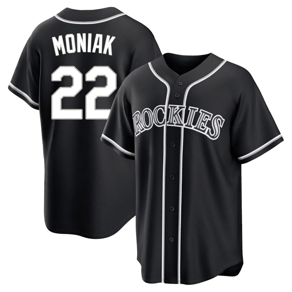 Colorado Rockies #22 Mickey Moniak Player Black CONTON Fashion Out Home Game Stitched Jerseys