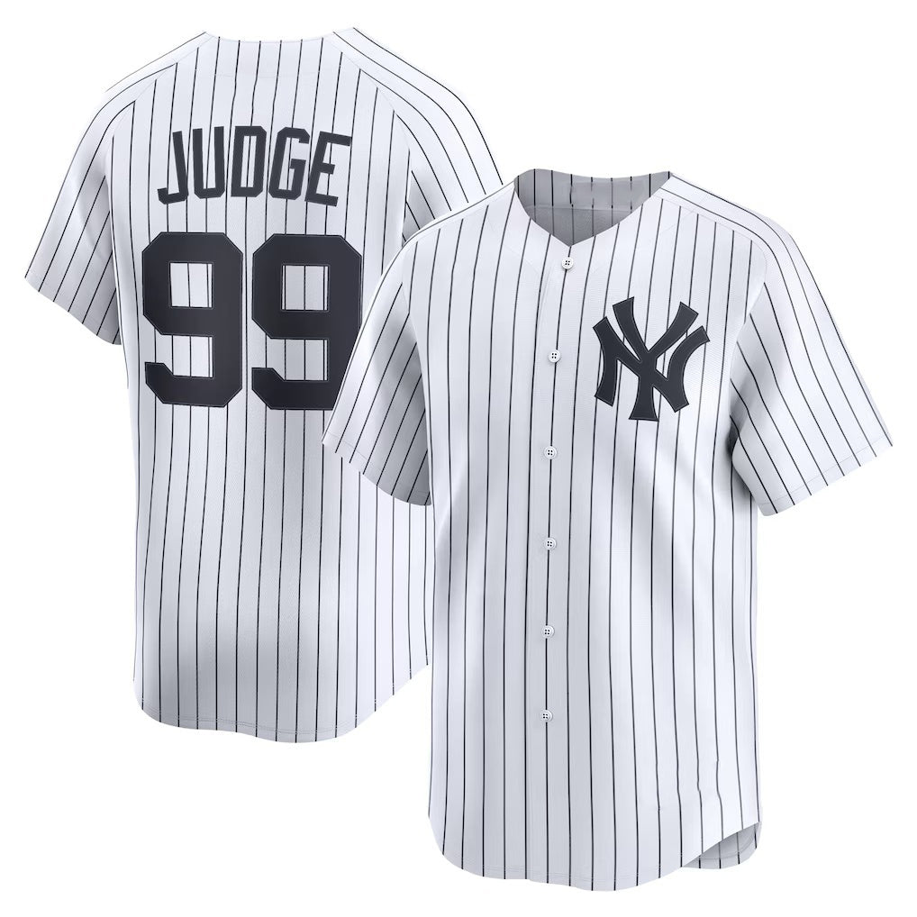 New York Yankees #99 Aaron Judge White CONTON Home Limited Player Jersey 2