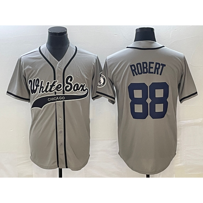 Chicago White Sox #88 Luis Robert Grey CONTON Cool Base Stitched Jersey 2
