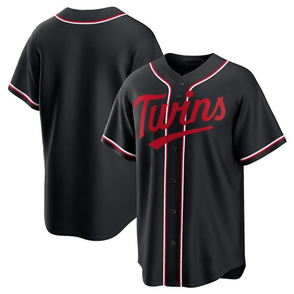 Minnesota Twins Blank Black CONTON Out Stitched Jersey