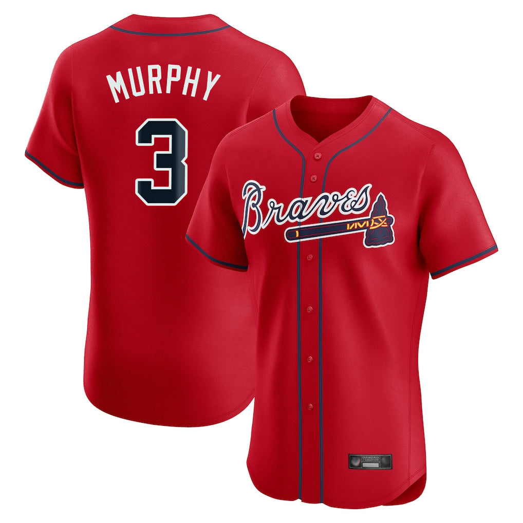 Atlanta Braves #3 Dale Murphy Player Red CONTON Limited Elite Home Game Stitched Jerseys