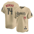 Arizona Diamondbacks #14 Gabriel Moreno Player Tan CONTON City Connect Limited Home Game Stitched Jerseys