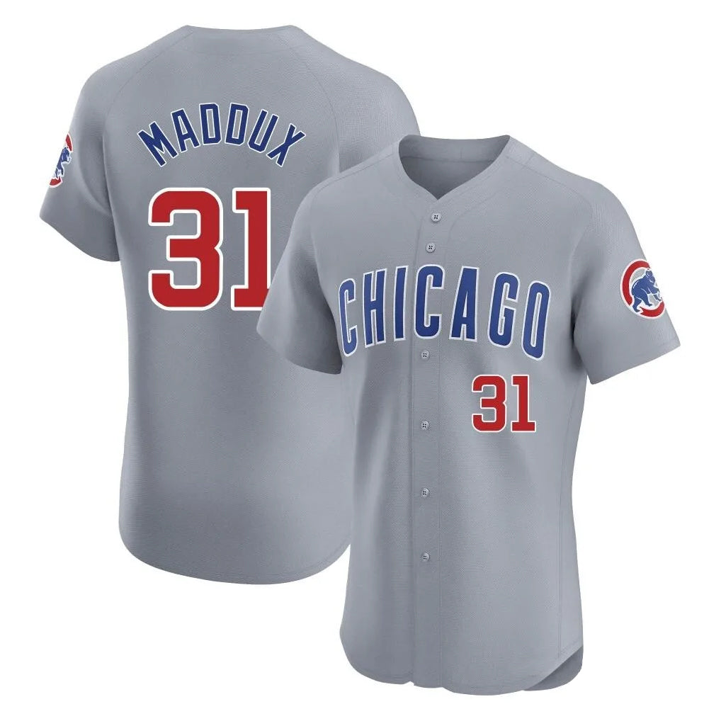 Chicago Cubs #31 Greg Maddux Player Gray CONTON Road Limited Elite Home Stitched Jerseys
