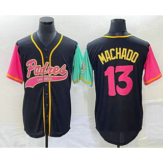 San Diego Padres #13 Manny Machado Black CONTON NEW 2023 City Connect Cool Base Stitched Jersey