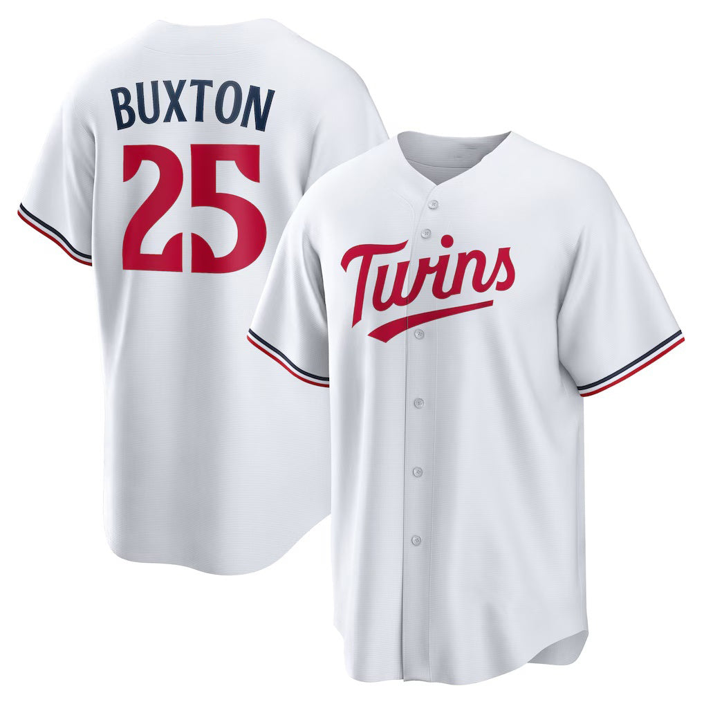 Minnesota Twins #25 Byron Buxton White CONTON Home Replica Jersey
