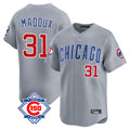 Chicago Cubs #31 Greg Maddux Player Gray CONTON Road 150th Anniversary Limited Home Stitched Jerseys