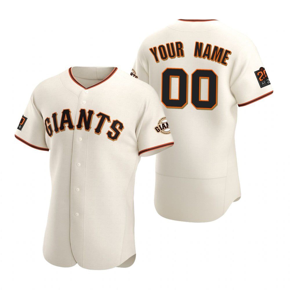 Custom San Francisco Giants White CONTON 2020 Stitched Flex Base Jersey