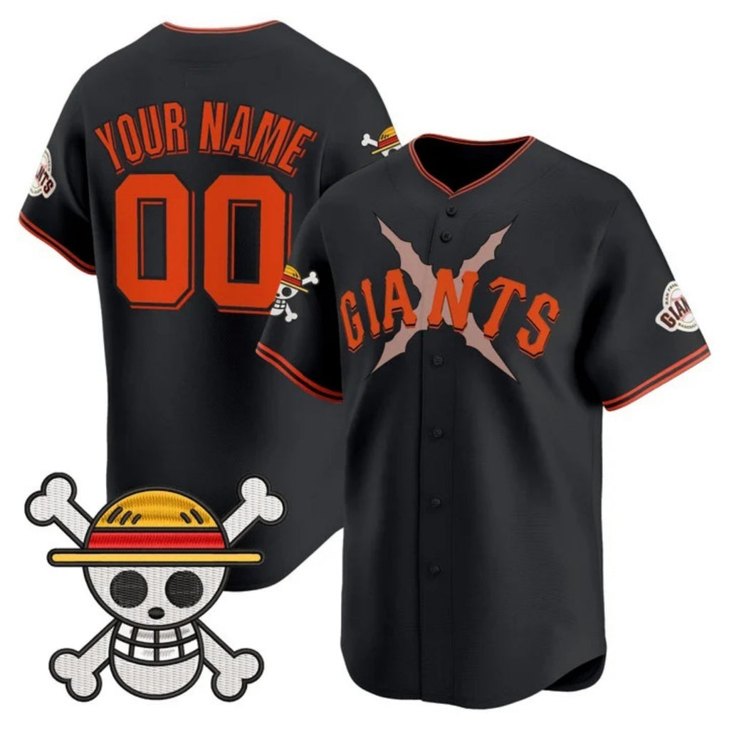 Custom San Francisco Giants x One Piece Black CONTON Vapor Premier Limited Jersey - Stitched