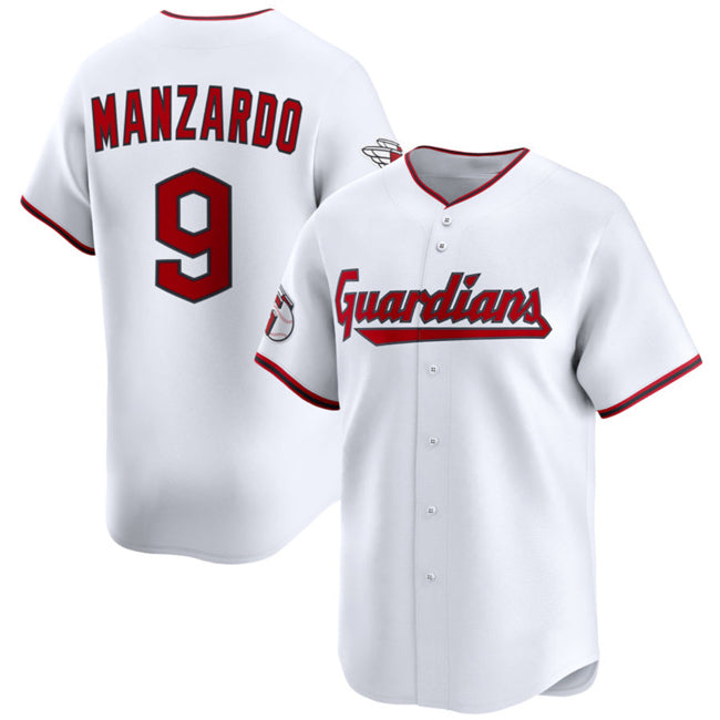 Cleveland Guardians #9 Kyle Manzardo White CONTON Home Limited Stitched Jersey