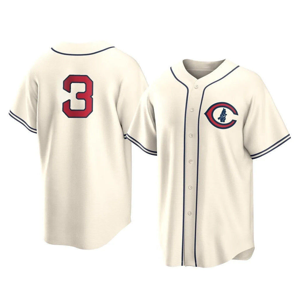 Chicago Cubs #3 Alex Bregman Player Cream CONTON Field of Dreams Home Game Stitched Jerseys