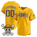 Custom San Diego Padres x One Piece Gold CONTON Vapor Premier Limited Jersey - Stitched