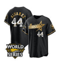 Houston Astros #44 Yordan Alvarez Black Gold CONTON 2022 World Series Stitched Jersey