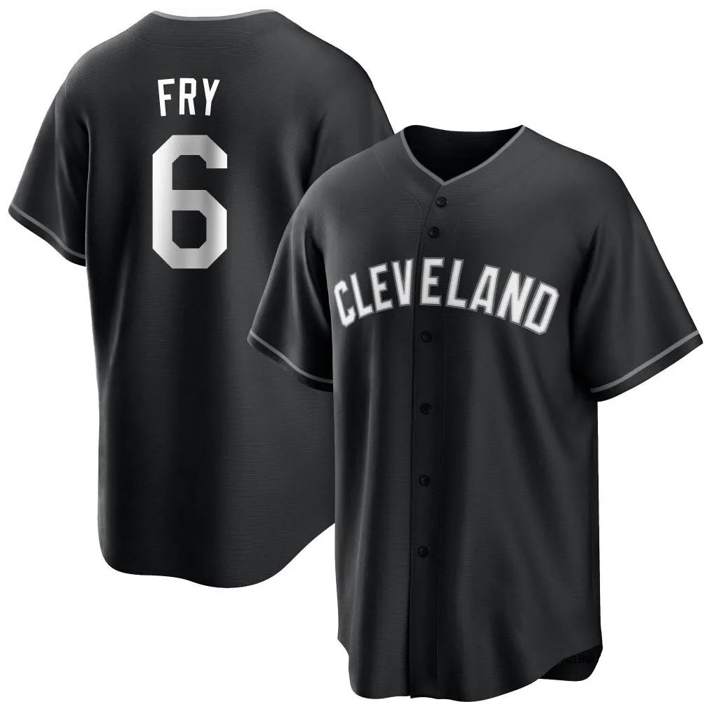 Cleveland Guardians #6 David Fry Player Black CONTON Home Game Stitched Jerseys