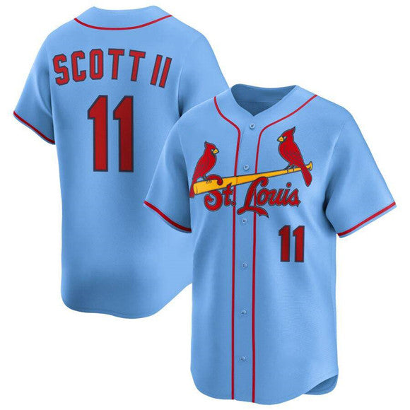 St. Louis Cardinals #11 Victor Scott II Light Blue CONTON Alternate Limited Stitched Jersey