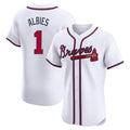 Atlanta Braves #1 Ozzie Albies Player White CONTON Limited Elite Home Game Stitched Jerseys