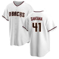 Arizona Diamondbacks #41 Carlos Santana Player White CONTON Home Game Stitched Jerseys