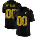 Custom W.Redskins Black CONTON Leopard Print Fashion Vapor Limited Jersey