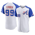 Atlanta Braves #99 Spencer Strider Player White CONTON City Connect Limited Elite Home Game Stitched Jerseys