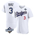 Los Angeles Dodgers #3 Edwin D¨ªaz Player Gold White CONTON World Series 2026 Collection Stadium Limited Elite Stitched Jerseys