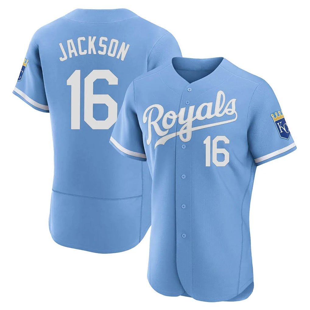 Kansas City Royals #16 Bo Jackson Player Light Blue CONTON Alt Limited Elite Home Stitched Jerseys