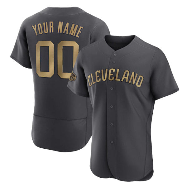 Custom Cleveland Guardians Active Player Charcoal CONTON 2022 All-Star Flex Base Stitched Jersey