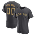 Custom Cleveland Guardians Active Player Charcoal CONTON 2022 All-Star Flex Base Stitched Jersey