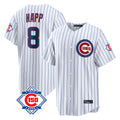 Chicago Cubs #8 Ian Happ Player White CONTON 150th Anniversary Limited Home Game Stitched Jerseys