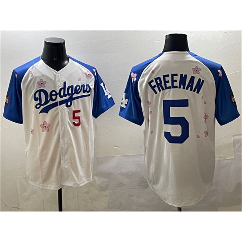 Los Angeles Dodgers #5 Freddie Freeman White Royal CONTON 2025 Tokyo Series Limited Stitched Jersey