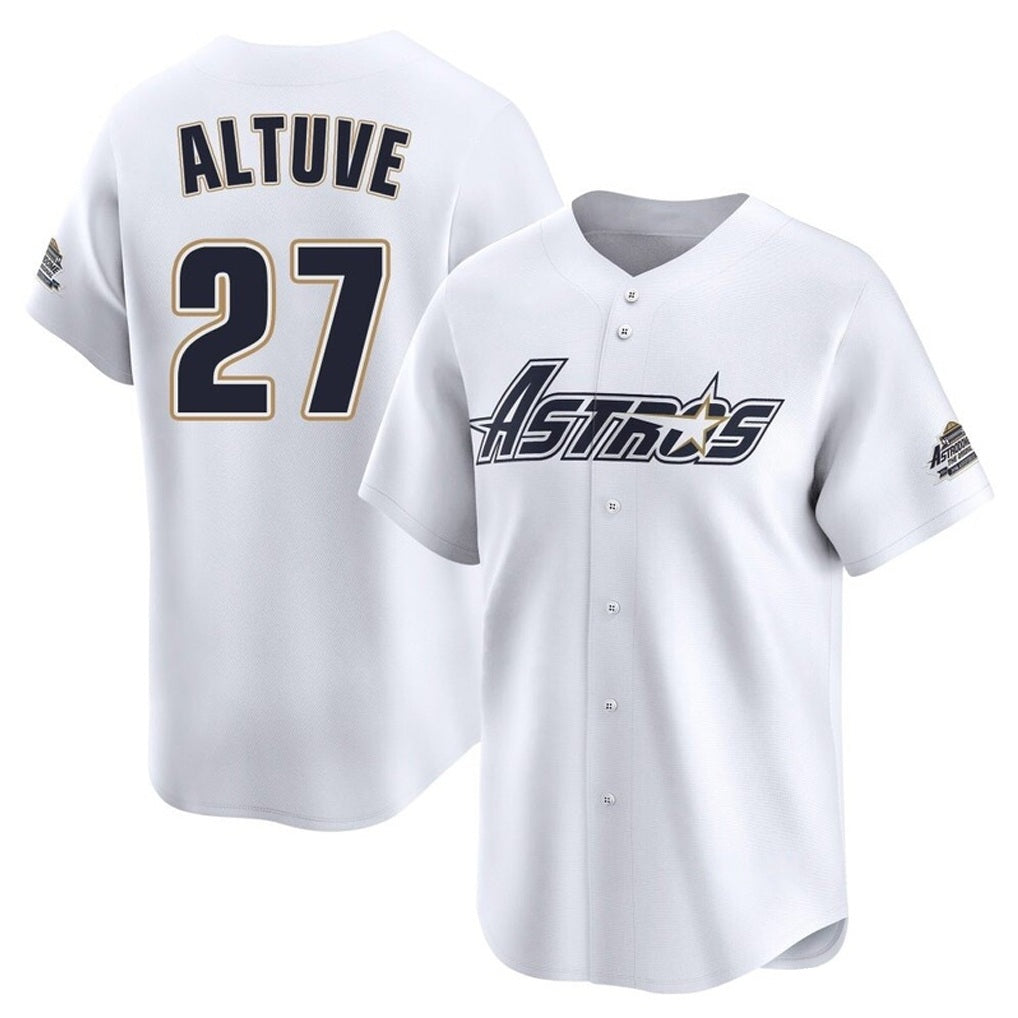 Houston Astros #27 Jose Altuve Player White CONTON Throwback Cooperstown Collection Limited Stitched Jerseys