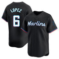 Miami Marlins #6 Otto Lopez Player Black CONTON Home Limited Stitched Jerseys