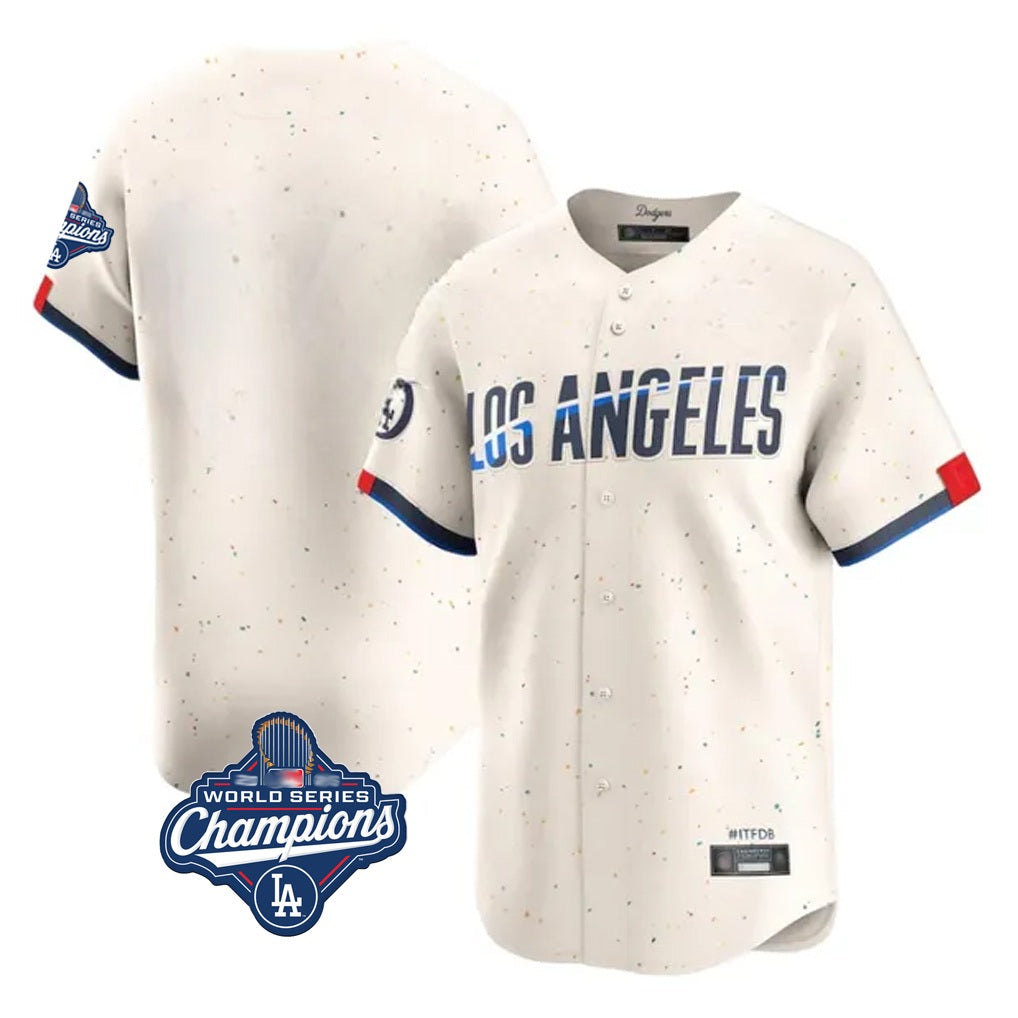 Los Angeles Dodgers Blank Player Cream CONTON City Connect Limited Home World Series Meet Stitched Jerseys