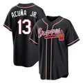 Atlanta Braves #13 Ronald Acuna Jr Player Black CONTON Fashion Out Game Stitched Jerseys