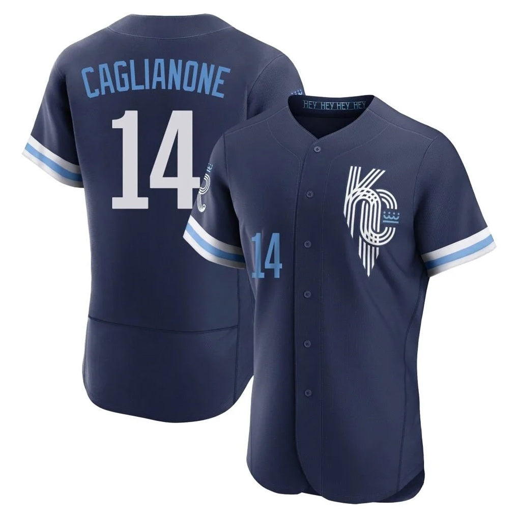Kansas City Royals #14 Jac Caglianone Player Navy CONTON City Connect Limited Elite Home Stitched Jerseys
