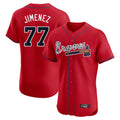 Atlanta Braves #77 Joe Jimenez Player Red CONTON Limited Elite Home Game Stitched Jerseys