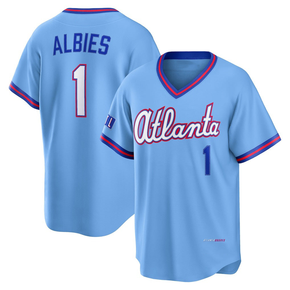 Atlanta Braves #1 Ozzie Albies Powder Blue CONTON 2026 City Connect Stadium Jersey
