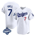 Los Angeles Dodgers #7 Blake Snell Player White CONTON Game Limited World Series Meet Home Stitched Jerseys