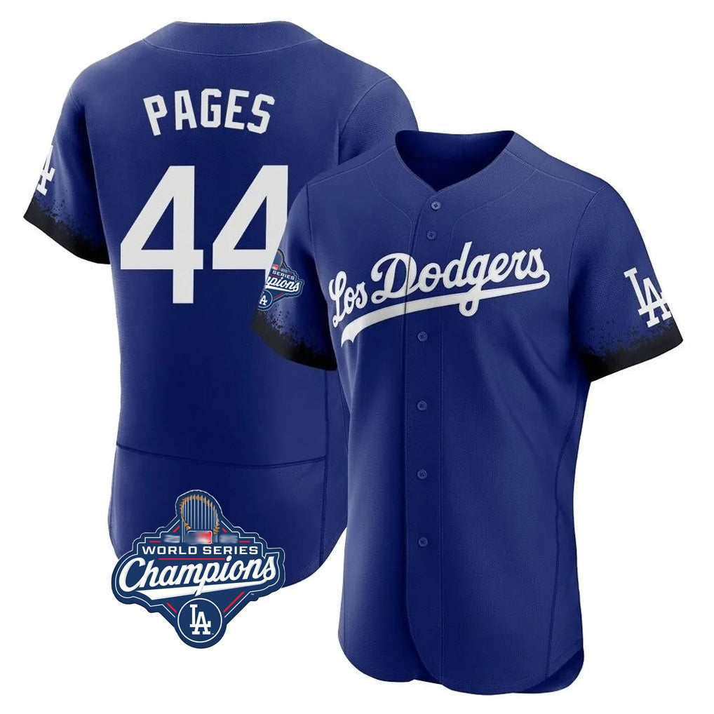 Los Angeles Dodgers #44 Andy Pages Player Royal CONTON World Series Meet City Connect Elite Home Stitched Jerseys