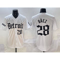 Detroit Tigers #28 Javier B¨¢ez White CONTON 'Motor Gothic Edition' Vapor Premier Limited Stitched Jersey