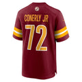 W.Commanders #72 Josh Conerly Jr. Burgundy CONTON 2025 Draft First Round Pick Game Jersey