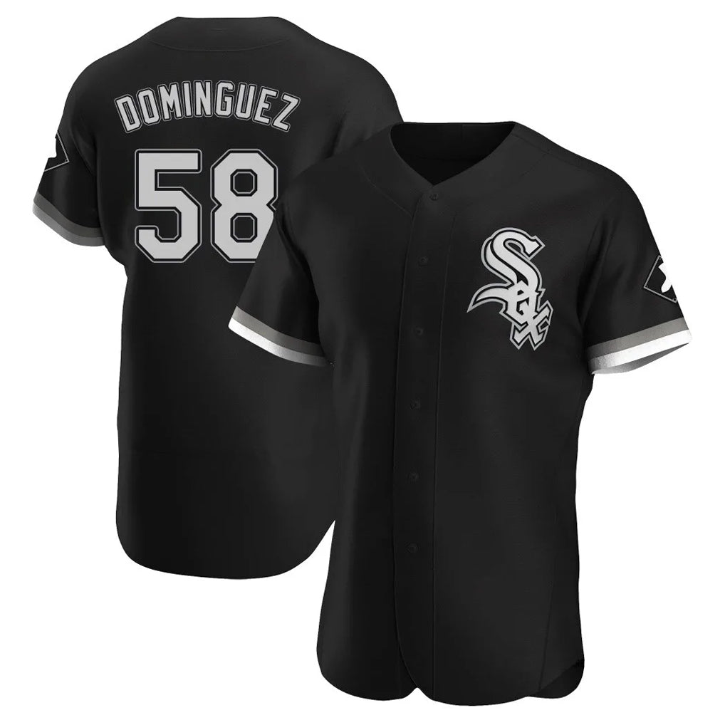 Chicago White Sox #58 Seranthony Dominguez Player Black CONTON Limited Elite Home Stitched Jerseys