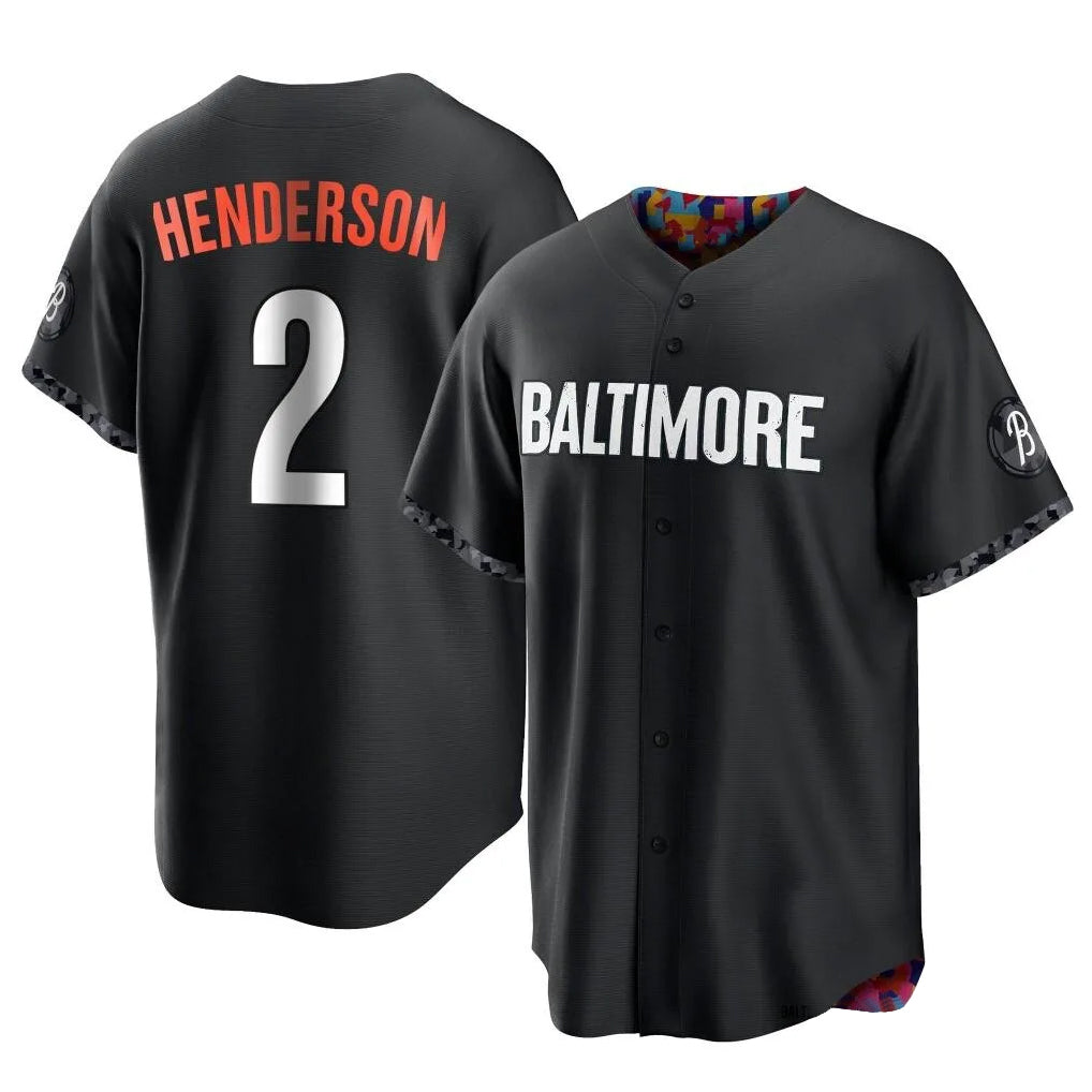 Baltimore Orioles #2 Gunnar Henderson Player Black CONTON City Connect Home Game Stitched Jerseys