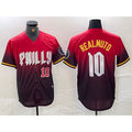 Philadelphia Phillies #10 JT Realmuto Red CONTON 2024 City Player Number Cool Base Jerseys
