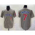 Chicago Cubs #7 Dansby Swanson Gray CONTON Limited Stitched Jersey